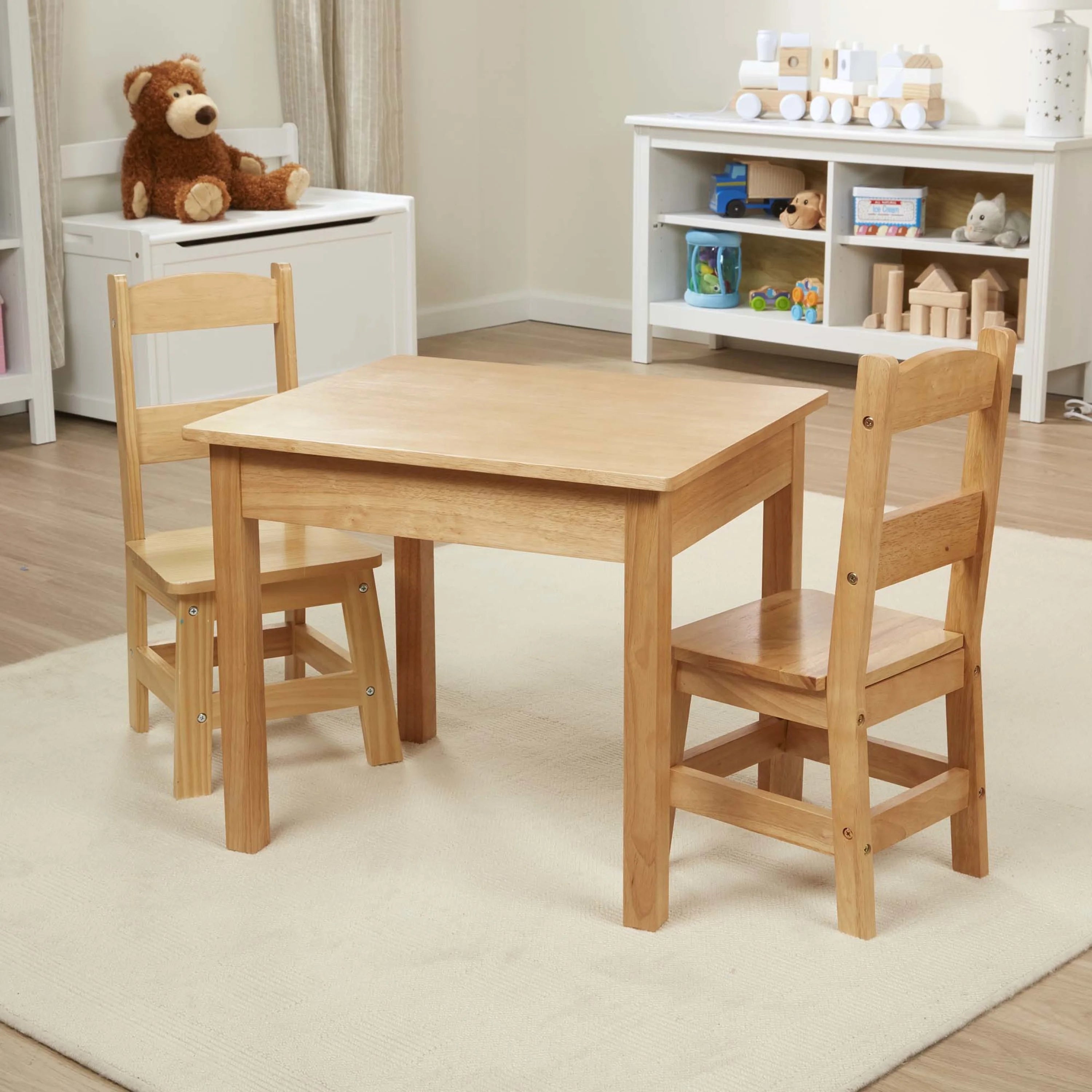 Solid Wood Table and 2 Chairs Set J490