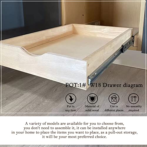 Soft Close Cabinet Drawer Pull Out Tray Wooden Shelf 12 W×21 D×3 H Z590