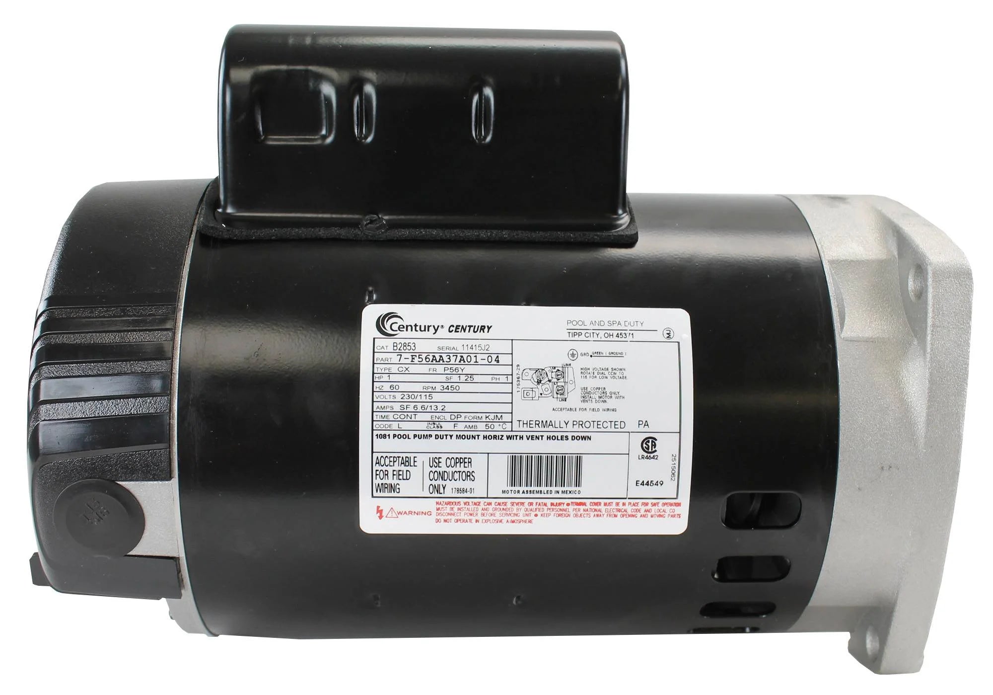1HP 115/230V Square Flange Pool Motor U93364