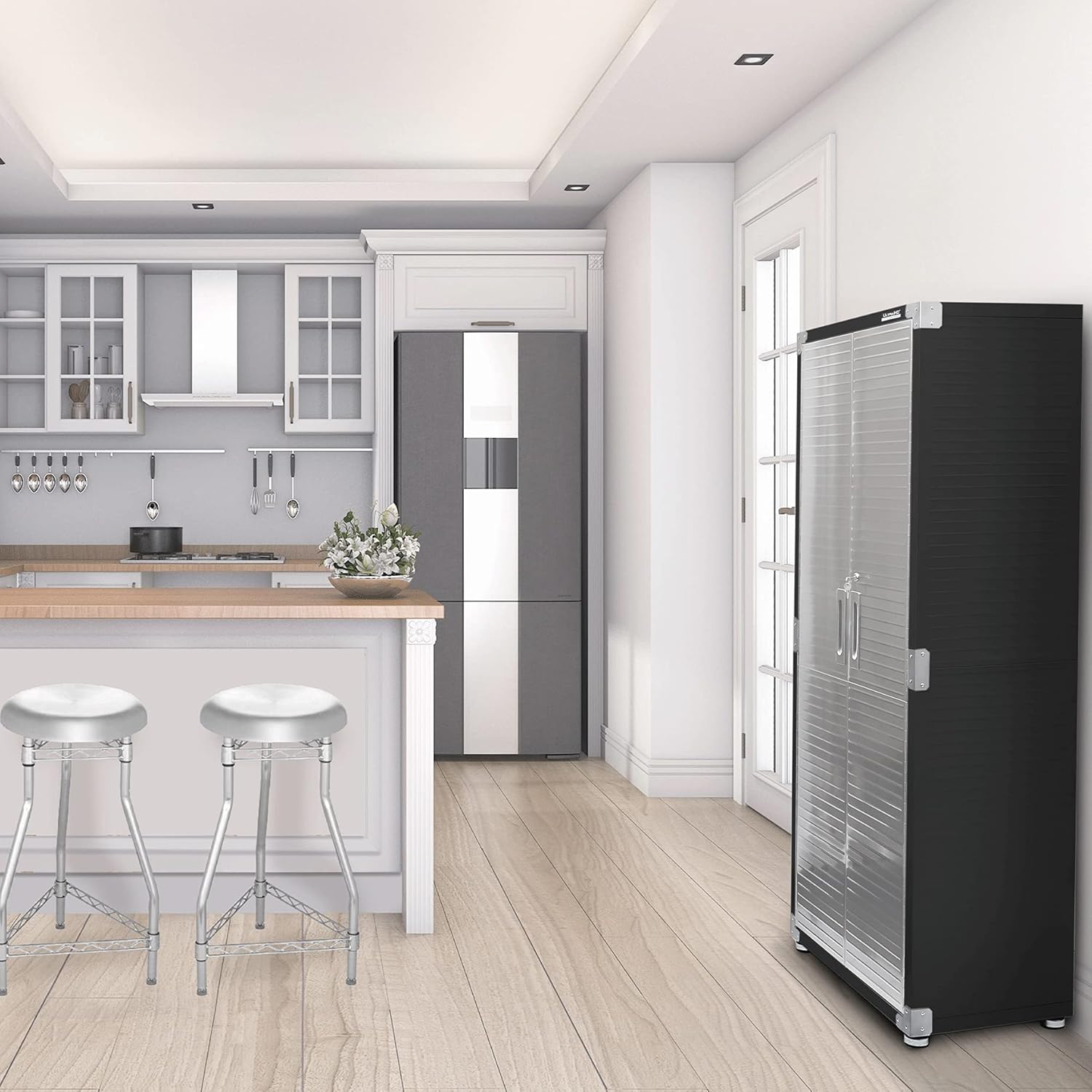 Solid Steel Lockable Metal Storage Cabinet with Adjustable Shelves, 30" W x 18" D x 72" H, Graphite C482