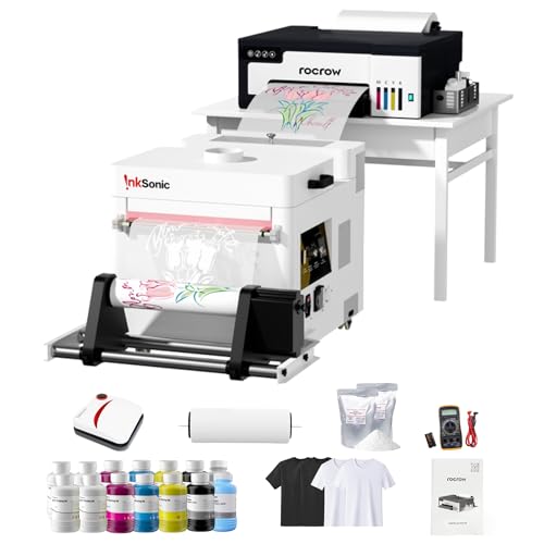 A4 DTF Printer with White Ink Mixing, Automatic Cleaning, Includes Heat Press, Ink, Film H826193