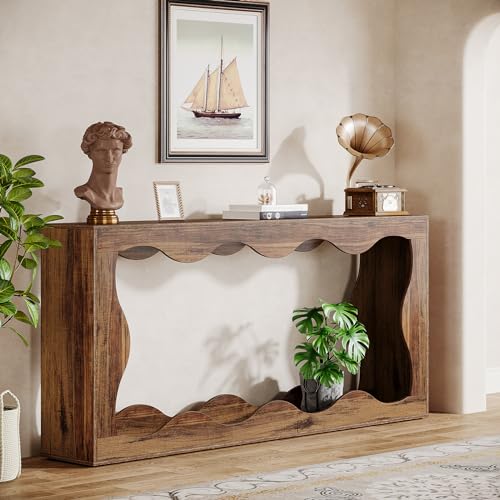 Brown 63 Inches Farmhouse Console Table with Storage X958