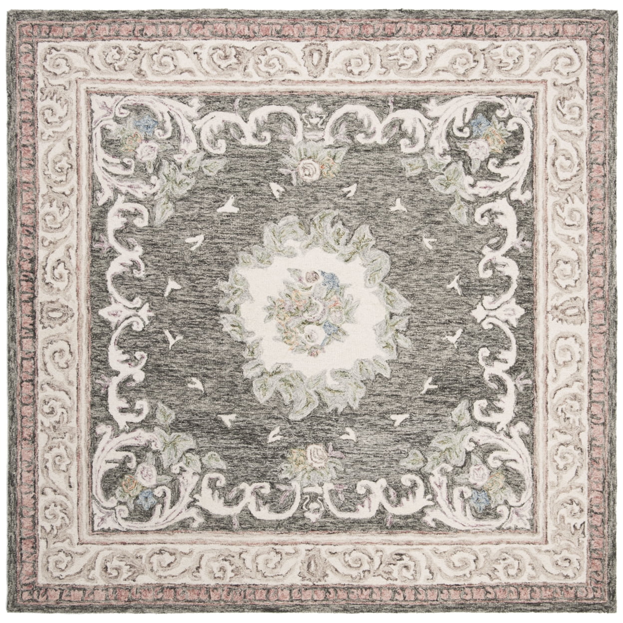 Ivory Charcoal Rug O6169