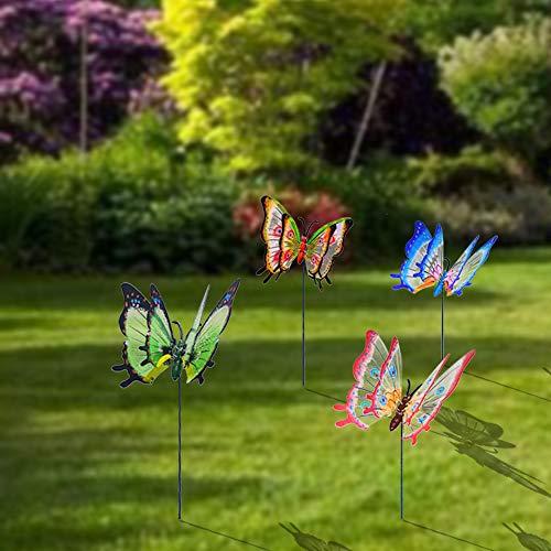 3D Large Butterfly Garden Stakes Decorations Outdoor Lawn Decorative Yard Decor Ornaments (Pack of 4) U140725