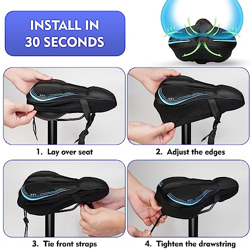 Gel Memory Foam Bike Seat Cushion Cover H8960