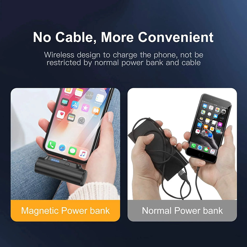 3 in 1 Magnetic 3000mAh Mini External Battery Pack Portable Charger with 3 Plugs (Black) B2944