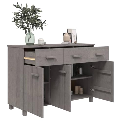 Light Gray Solid Wood Pine Sideboard with Sliding Drawers N61743