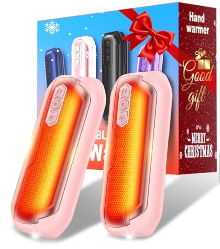 Rechargeable Hand Warmers 2 Pack - 6000mAh Portable Electric Heater with Flashlight & 5 Level J5931