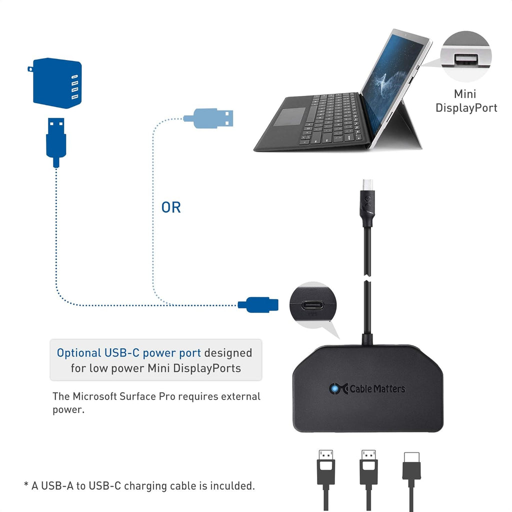 Triple 4K DisplayPort Splitter with 2X 8K DisplayPort 1.4 and 1x 4K HDMI G59204