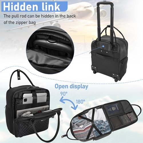 Black 16.5inch Lightweight Carry-On Suitcase I2995