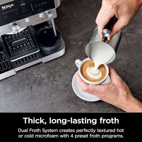Stainless Steel Espresso Machine and Drip Coffee Maker with Integrated Coffee Grinder and Milk Frother B58267