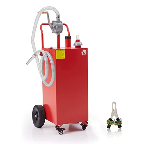 30 Gallon Portable Fuel Tank with Pump and Wheels N8717