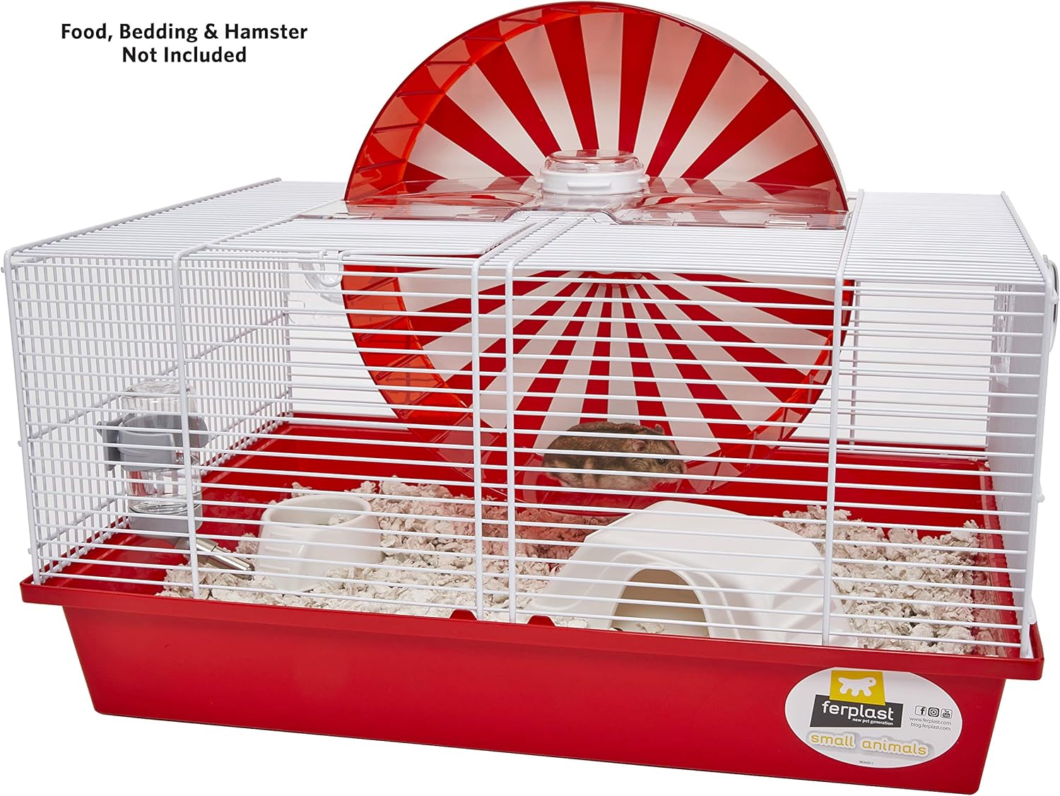 Modular Hamster Cage with 11.75-Inch Exercise Wheel, 19.7L x 13.8W x 9.8H Inches E8128