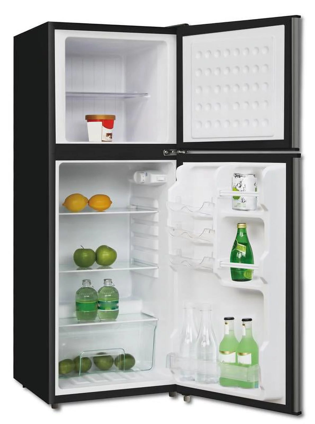 4.7 Cu ft Two Door Mini Fridge with Freezer, VCM Stainless Steel G7073