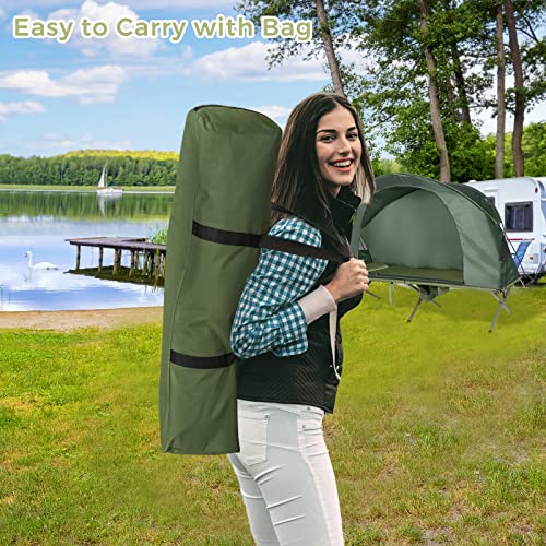 4-in-1 Camping Cot Tent with Waterproof External Cover, Air Mattress & Carrying Bag U73176