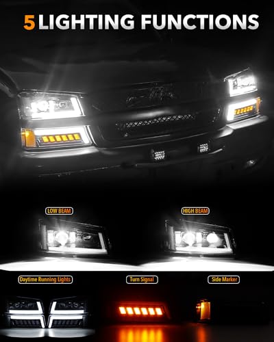 LED Headlights Assembly with DRL Turn Signal Hi/Low Sealed Beam M986496