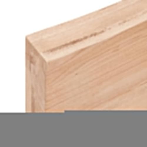 Solid Oak Wood Live Edge Table Top Light Brown 6.7"x19.7"x1.6" D3957