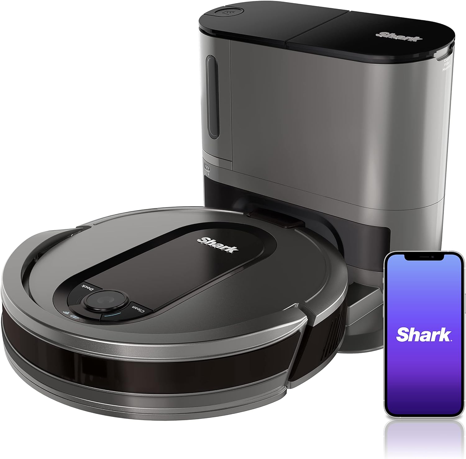 Black Bagless Robot Vacuum with Self-Empty Base D133
