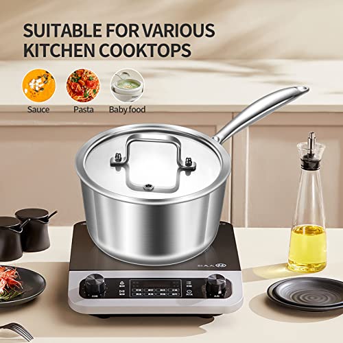 Tri-Ply Stainless Steel 3 QT Saucepan with Steamer Set D304