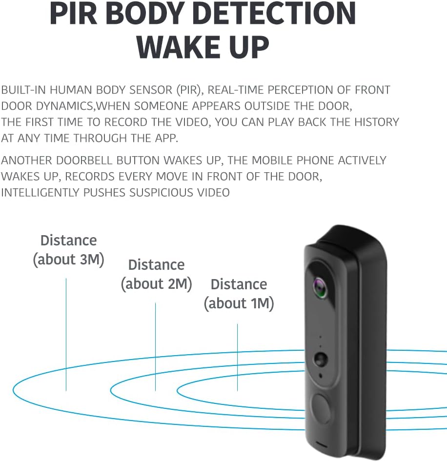 Wireless WiFi Video Doorbell HD Security Camera with Motion Detection Night Vision Two-Way Talk A974