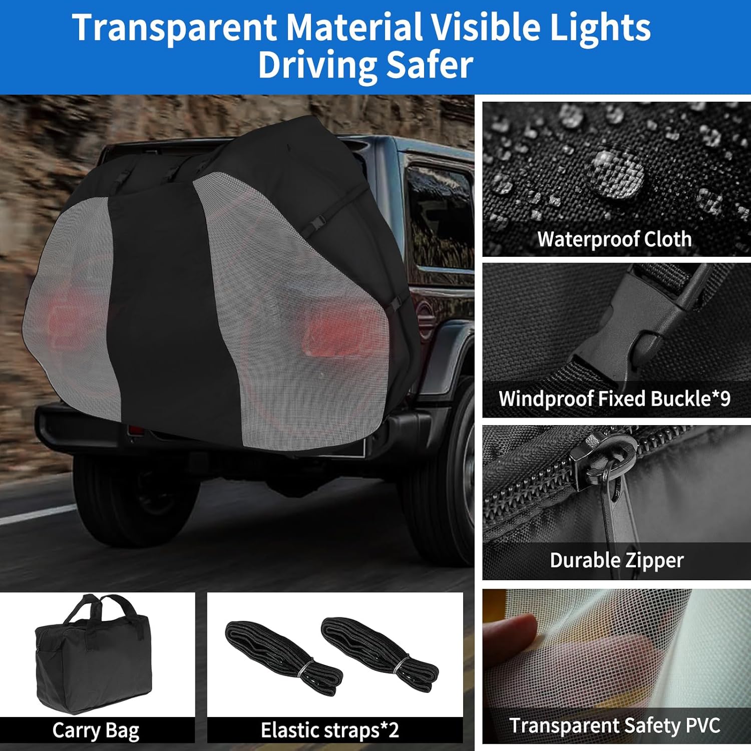 600D Heavy Duty Bicycle Cover with Elastic Straps Y818504