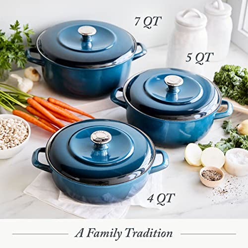 Round 4QT Enameled Iron Casserole Braiser with Lid F693