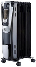Black 1500W Oil-Filled Radiator Space Heater with Programmable Thermostat A4048