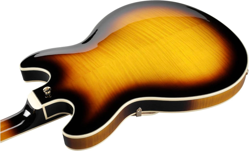 Antique Yellow Sunburst Semi-Hollow Electric Guitar X94238