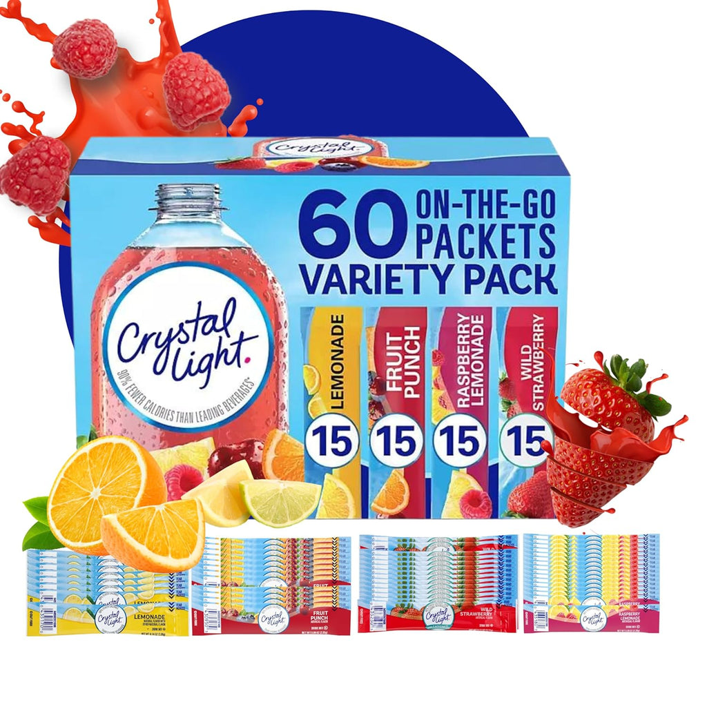 60 Flavored Drink Mix Packets Variety Pack S86036