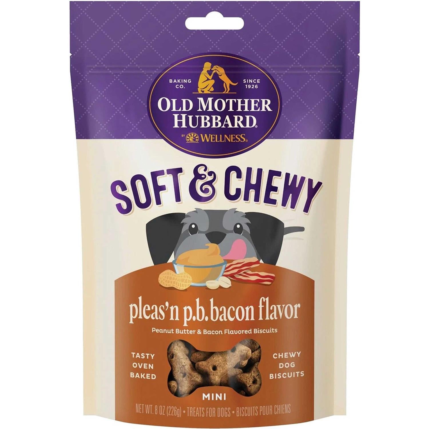 Soft & Tasty Peanut Butter & Bacon Biscuits Baked Dog Treats Mini N63582