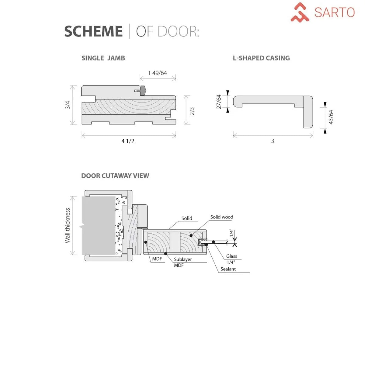 Solid French Double Doors 56 x 84 inches with Frosted Glass Wood Frame H67045