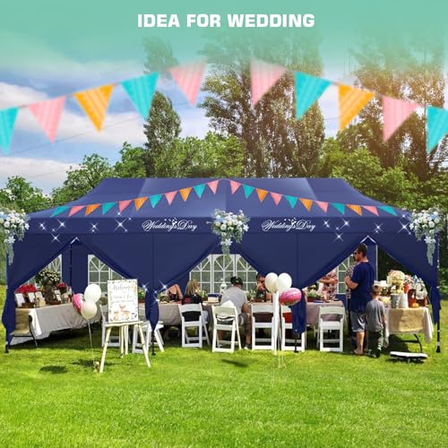 10x20 Pop Up Canopy Tent with 6 Removable Sidewalls, Heavy Duty F368