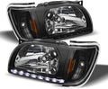 Black 2001-2004 Toyota Tacoma DRL LED Headlights with Corner Lamps N788