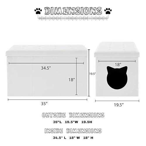 Cat Litter Box Enclosure Bench Ottoman M8039
