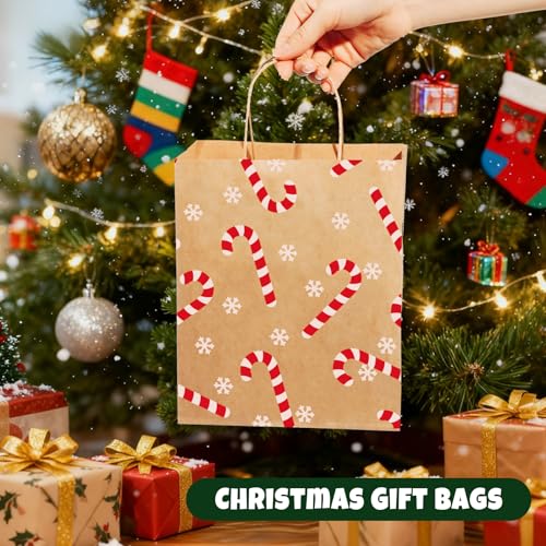 24pcs Assorted Sizes Christmas Gift Bags with Tissue Paper U94026