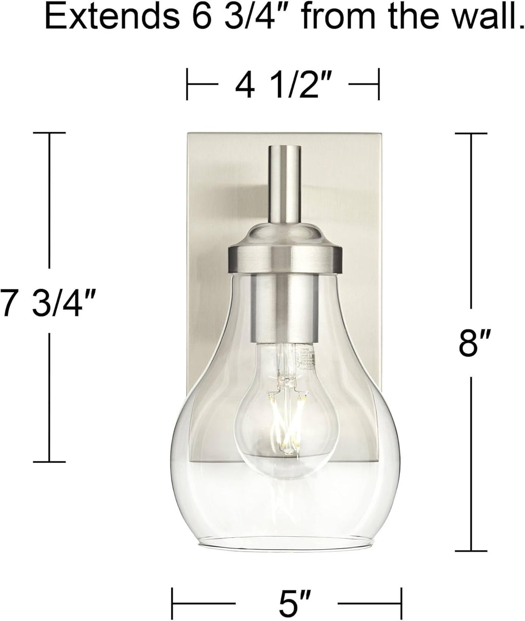 Set of 2 Brushed Nickel Wall Light Sconces B975049