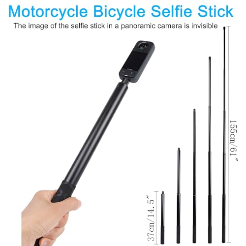 Motorcycle Mount Kit with Double Clamps Handlebar Holder and 155cm Selfie Stick D127951