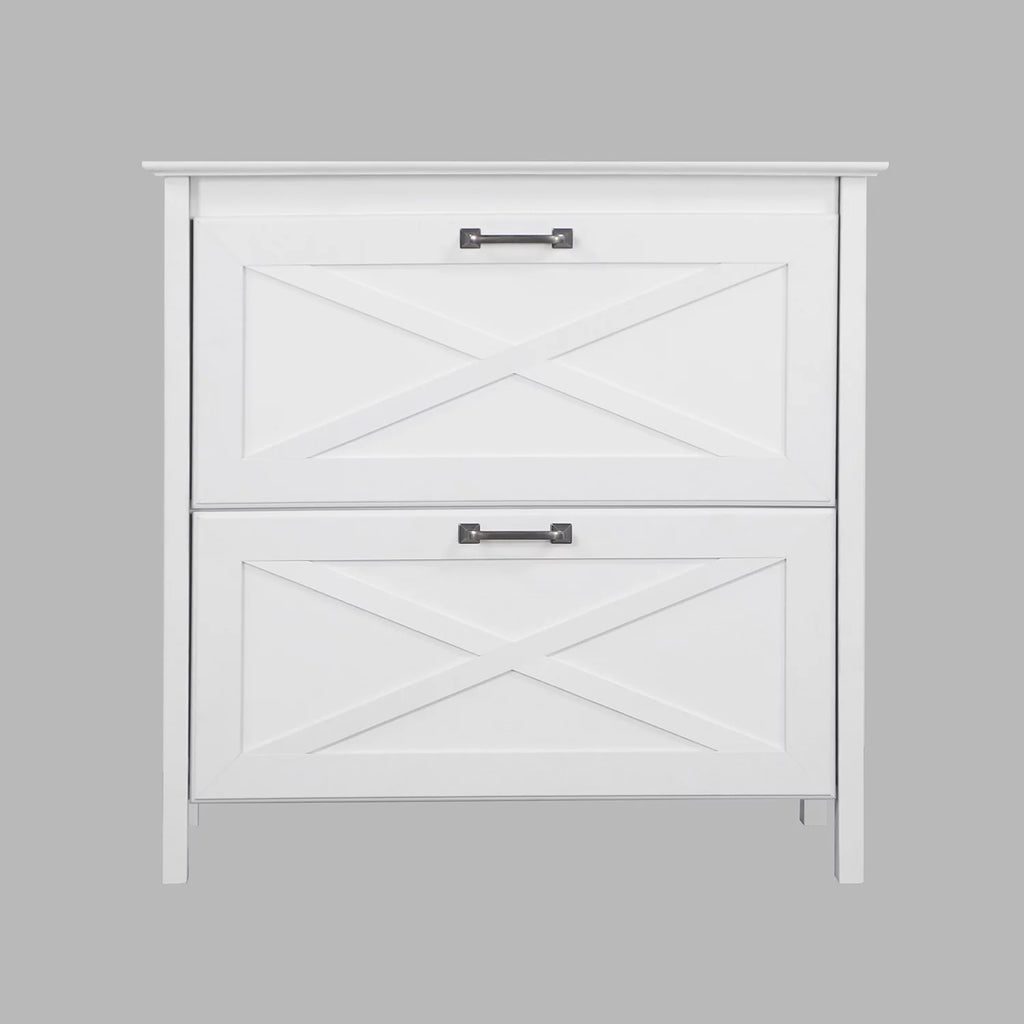 White 2-Drawer Wood File Cabinet L904
