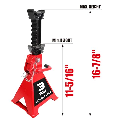 2 Ton Capacity Steel Car Jack Stands, 1 Pair F49195