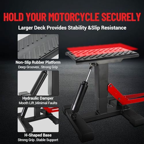 Hydraulic Motorcycle Lift Stand 440 Lbs Capacity Adjustable Height T2473