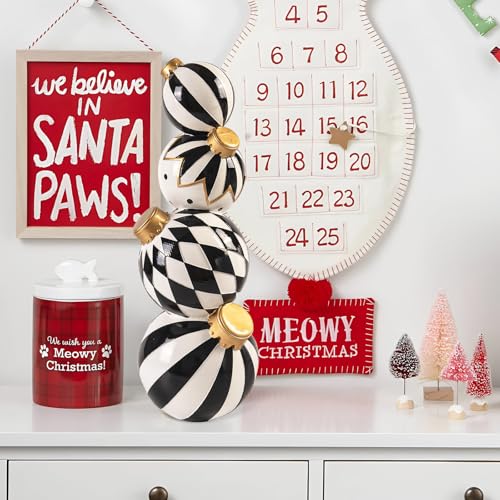 Black and White Checkered Resin Snowman Christmas Decorations V12085
