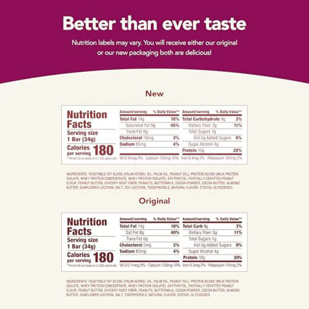 Chocolate Peanut Butter Cookie Dough Protein Bars, 10 Bars, 1.2 oz Each B882596
