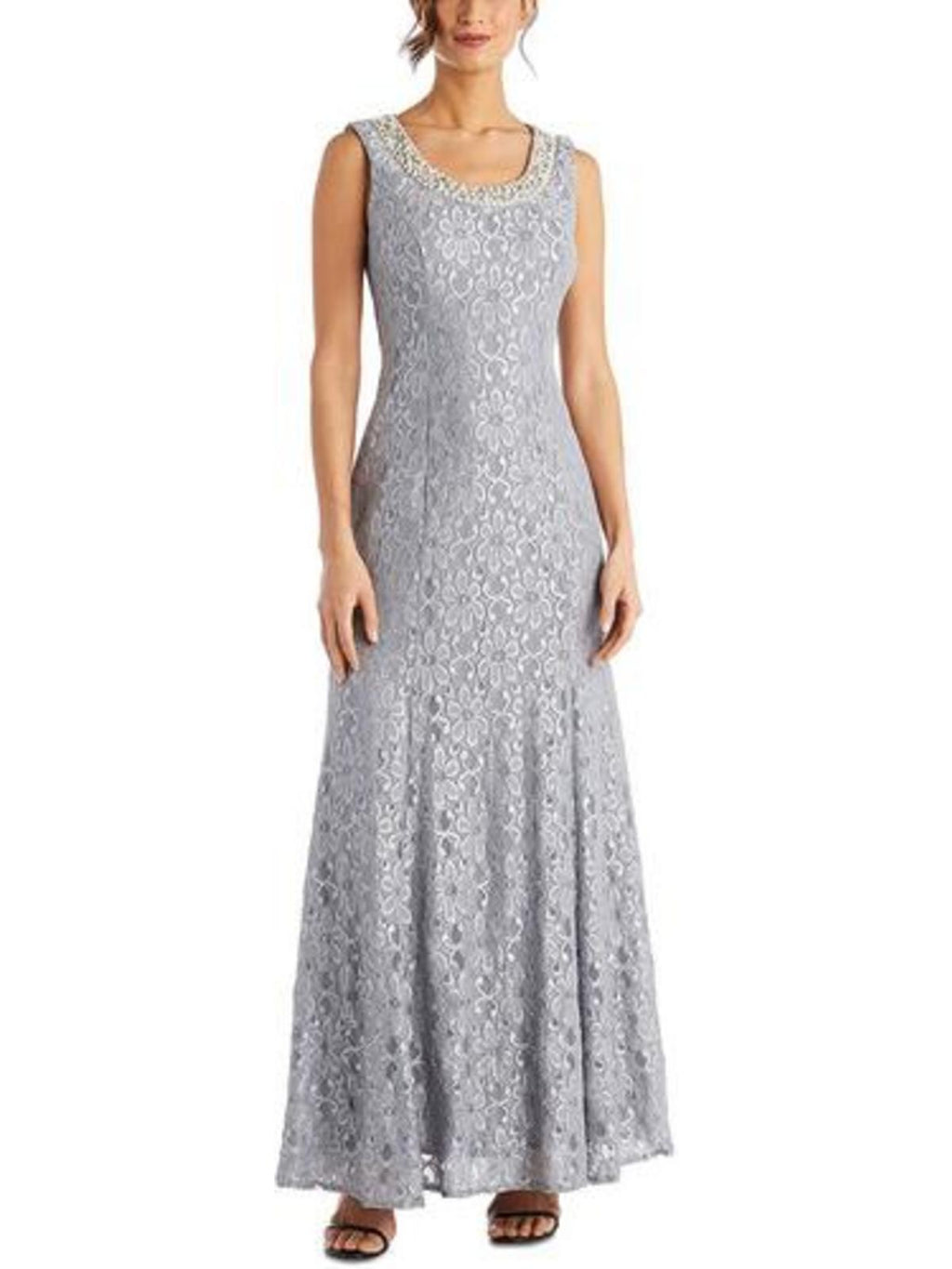 Lace Embellished Evening Dress Y151386