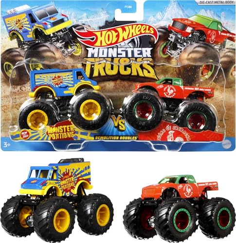 Hot Wheels Monster Trucks 2-Pack 1:64 Scale Vehicles A573