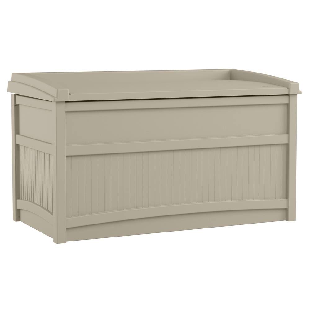 Gray 50 gallon Deck Storage Box with Seat Y39017