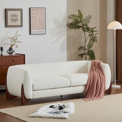 Caramel Brown 82 Inches Boucle 3-Seater Sofa L381