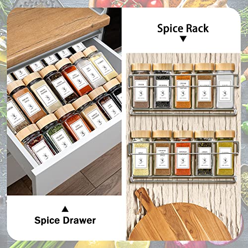 48 Pcs 4 oz Glass Spice Jars with Bamboo Lids H16416