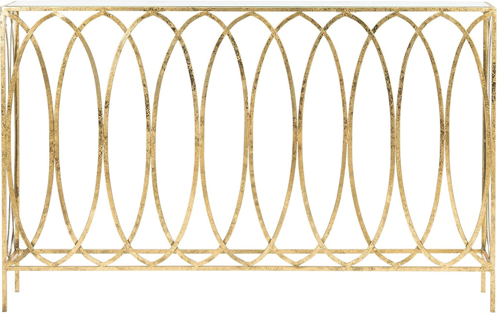 Gold Foil and Glass Console Table K21998