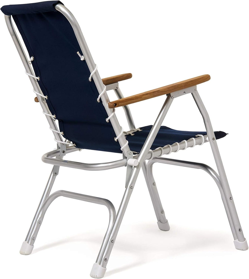 Blue High Back Folding Marine Boat Chairs Set of 2 P80554