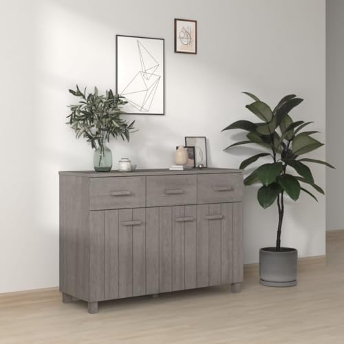 Light Gray Solid Wood Pine Sideboard with Sliding Drawers N61743